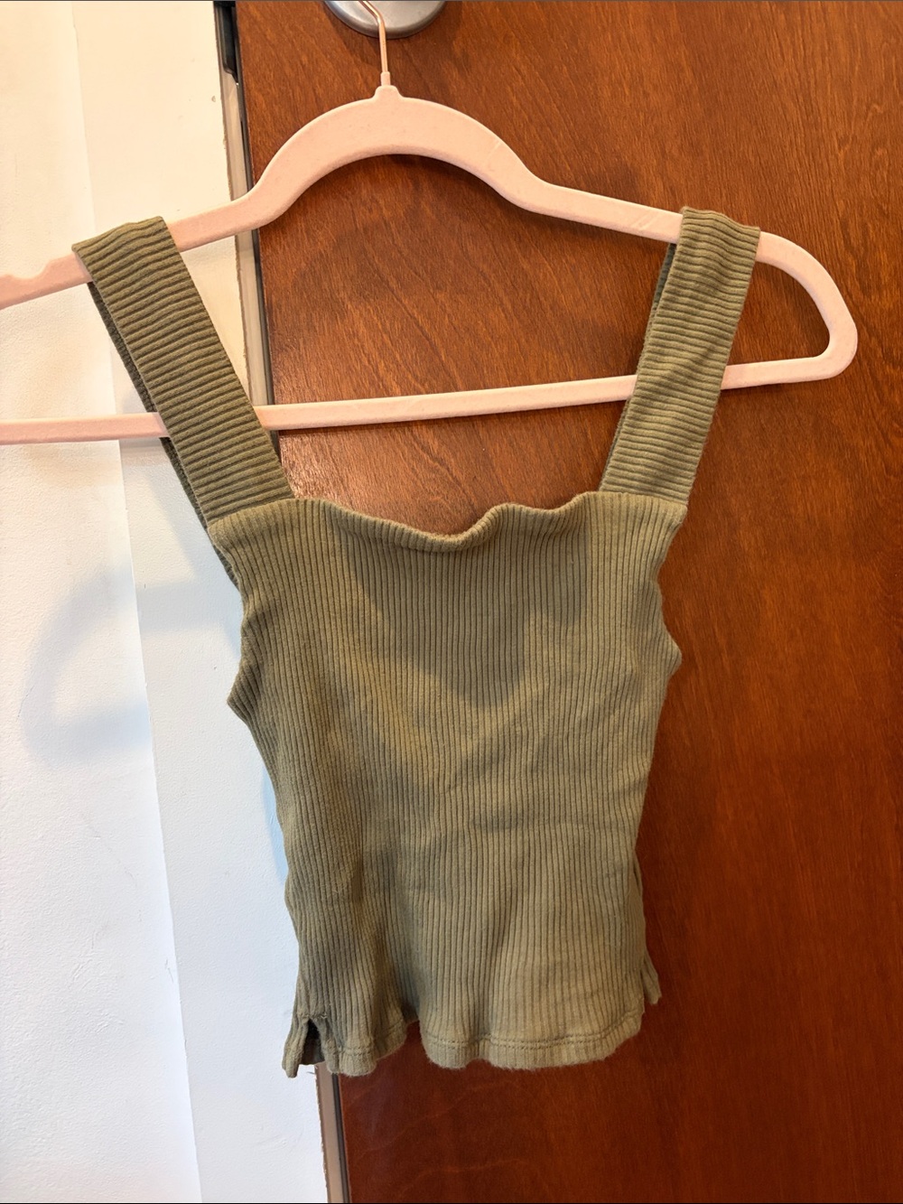 Spell Olive Ribbed Square Neck Tank